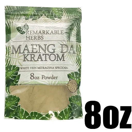 [Q-3214-08] REMARKABLE HERBS KRATOM 8OZ (White Vein Maeng Da)