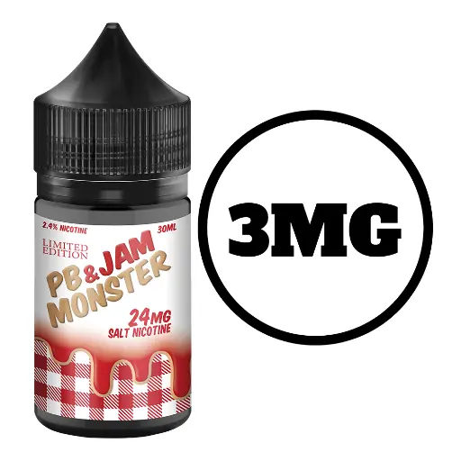 [Q-3040-01] PB AND JAM MONSTER 100 ML (3MG, Strawberry)