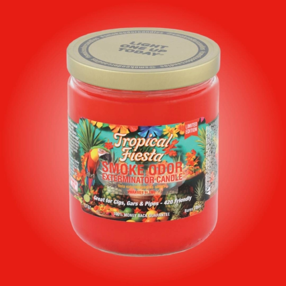 [Q-3568-10] SMOKE ODOR CANDLE 13OZ (Tropical Fiesta Jars)