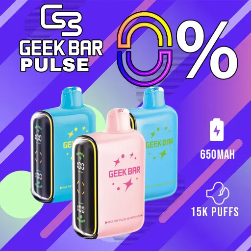 [Q-2068-01] GEEK BAR PULSE 15000 PUFF  ZERO NICOTINE 16ML 5PK (Fucking Fab)