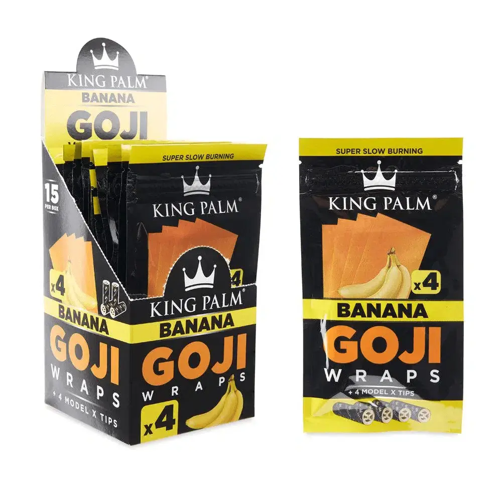 [Q-2704-04] KING PALM GOJI WRAPS 4PACK 15CT (Banana)