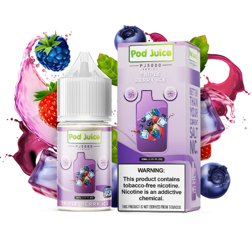 [Q-3096-07] POD JUICE PJ5000 30ML (Triple Berry Ice, 35MG)