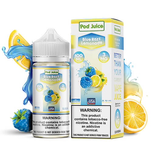 [Q-3093-01] POD JUICE 100ML (3MG, Blue Razz Lemonade)