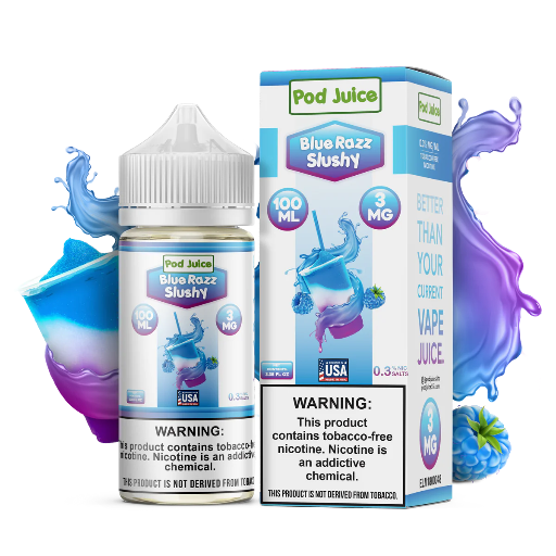 [Q-3093-03] POD JUICE 100ML (3MG, Blue Razz Slushy)