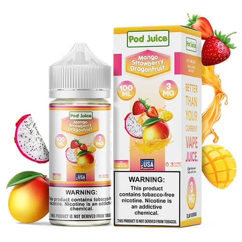 [Q-3093-11] POD JUICE 100ML (3MG, Mango Strawberry Dragonfruit)