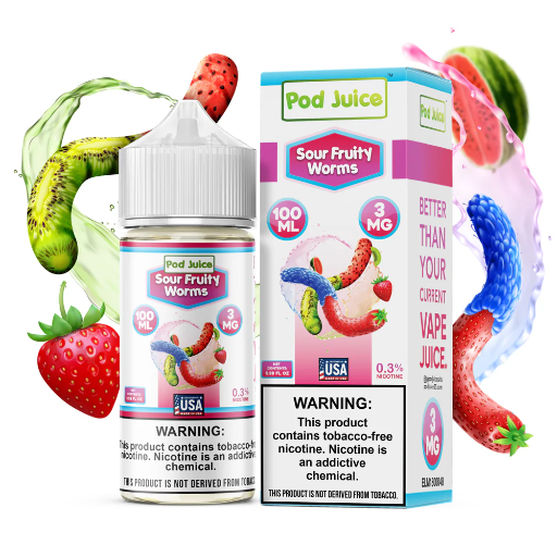 [Q-3093-15] POD JUICE 100ML (3MG, Sour Fruity Worms)