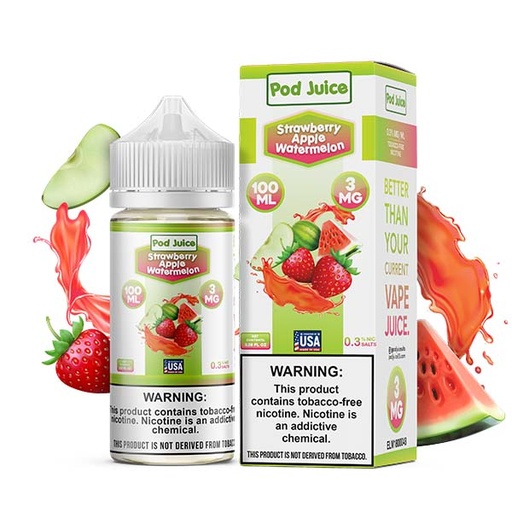 [Q-3093-17] POD JUICE 100ML (3MG, Strawberry Apple Watermelon)