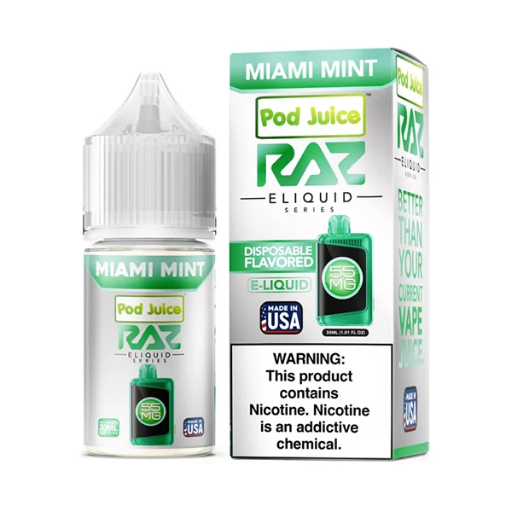 [Q-3099-05] POD JUICE X RAZ 30ML  (Miami Mint, 35MG)