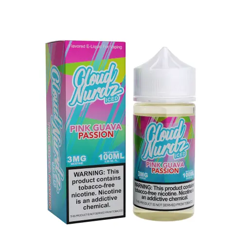 [Q-1626-20] CLOUD NURDZ ICED 100ML (3mg, Pink Guava Passion)