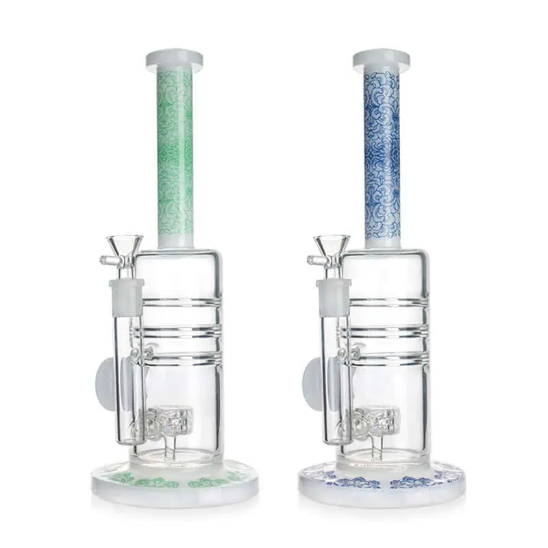 WATERPIPE 12" MATRIC PERC BLUE OR GREEN