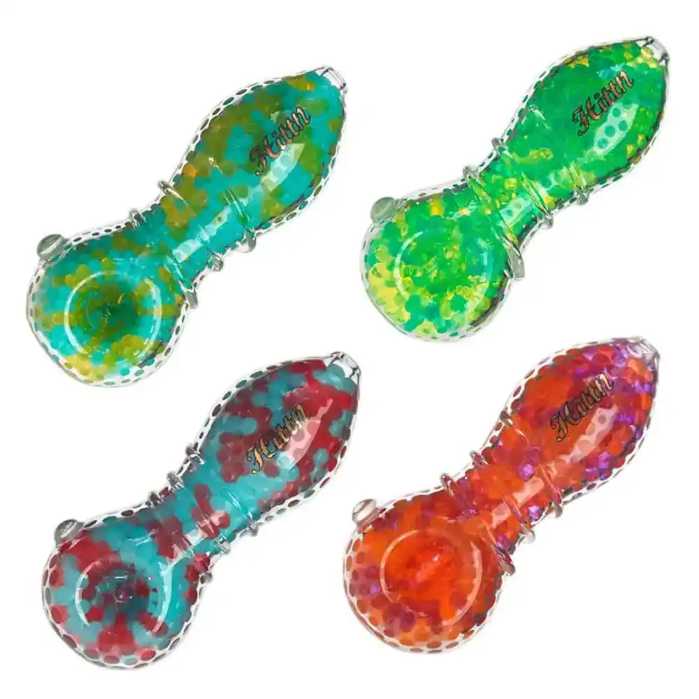 HAND PIPE 4" BUBBLE HITTN GLASS arcive