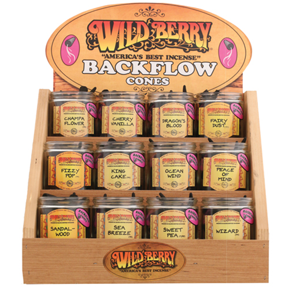 [Q-4059-01] WILD BERRY BACKFLOW CONE (Starter Kit - 12 Fragrances With Display)