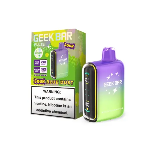 [Q-2072-01] GEEK BAR PULSE DISPOSABLE VAPE 15000 PUFFS 5PK 16ML SOUR (Sour Blue Dust)