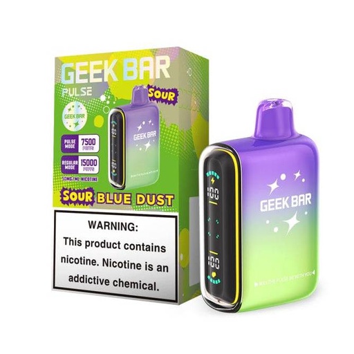 [Q-2072-01] GEEK BAR PULSE DISPOSABLE VAPE 15K PUFFS 5PK 16ML SOUR (Sour Blue Dust)