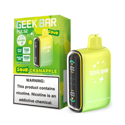 [Q-2072-02] GEEK BAR PULSE DISPOSABLE VAPE 15000 PUFFS 5PK 16ML SOUR (Sour Cranapple)