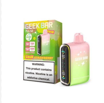 [Q-2072-04] GEEK BAR PULSE DISPOSABLE VAPE 15K PUFFS 5PK 16ML SOUR (Sour Strawberry)