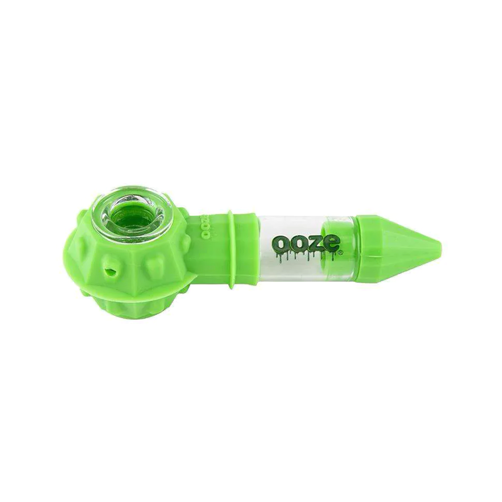 [Q-3001-03] OOZE BOWSER SILICONE GLASS PIPE (Green)