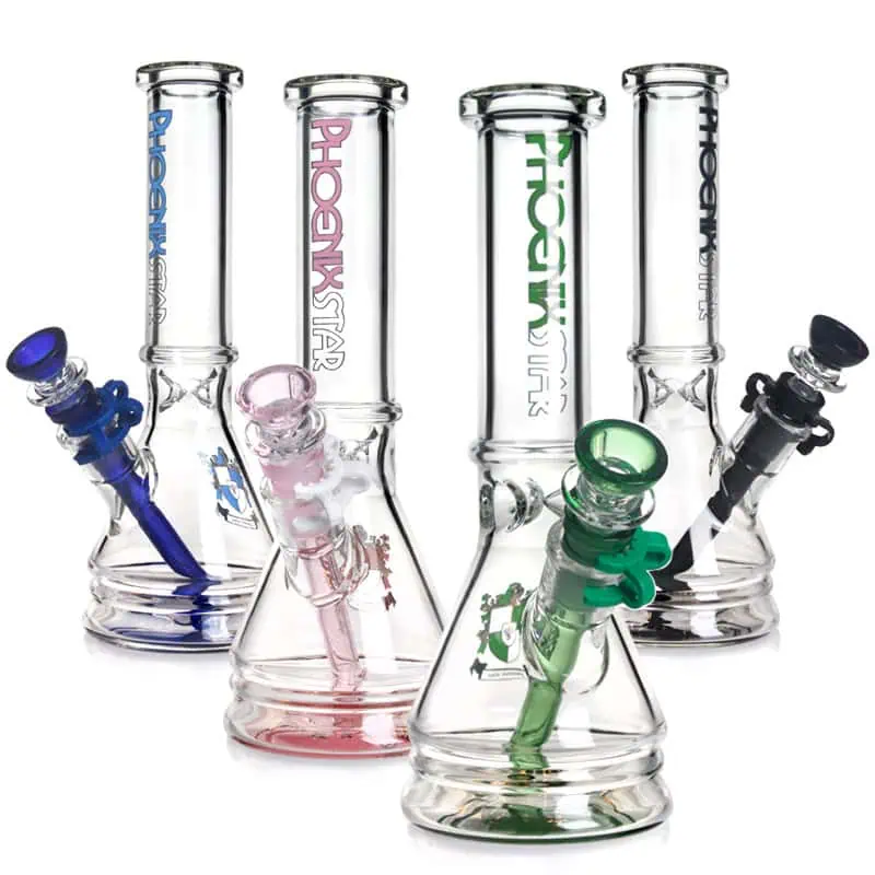 WATERPIPE 10" DOUBLE BOTTOM BEAKER MULTI COLOR