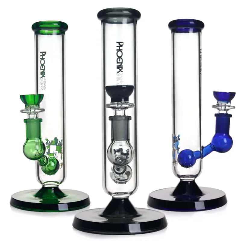 WATERPIPE 9" COLOR BALL PERC CYLINDER TUBE