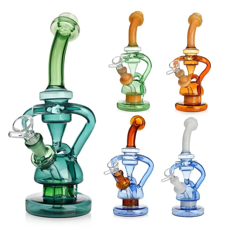 WATERPIPE 9" RECYCLER OIL RIG