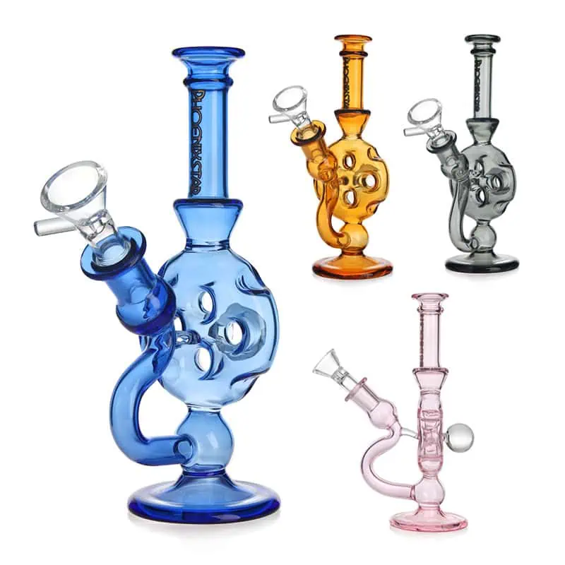 Waterpipe 7.3" WITH BUBBLE AND CIRCULAR MIDDLE