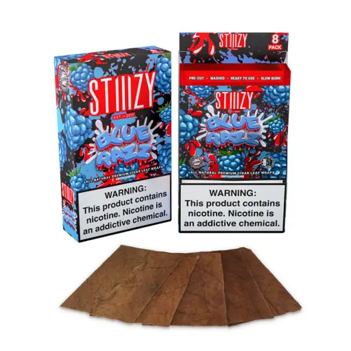 [Q-3635-01] STIIIZY - PREMIUM ALL NATURAL LEAF WRAPS 5CT (Blue Razz)