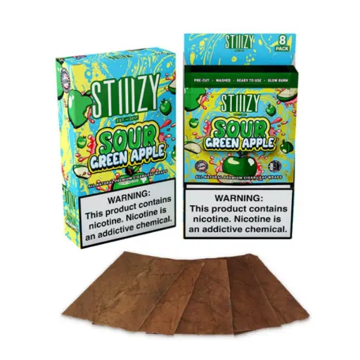 [Q-3635-06] STIIIZY - PREMIUM ALL NATURAL LEAF WRAPS 5CT (Green Apple)