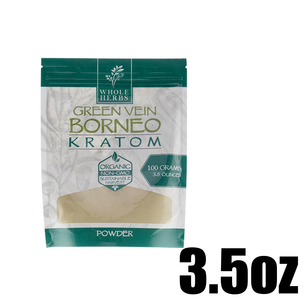 [Q-4054-04] WHOLE HERBS KRATOM POWDER 3.5OZ (Green Vein Borneo)