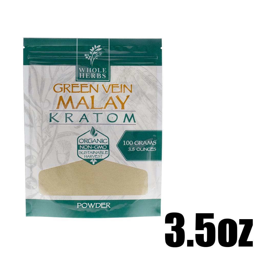 [Q-4054-03] WHOLE HERBS KRATOM POWDER 3.5OZ (Green Vein Malay)