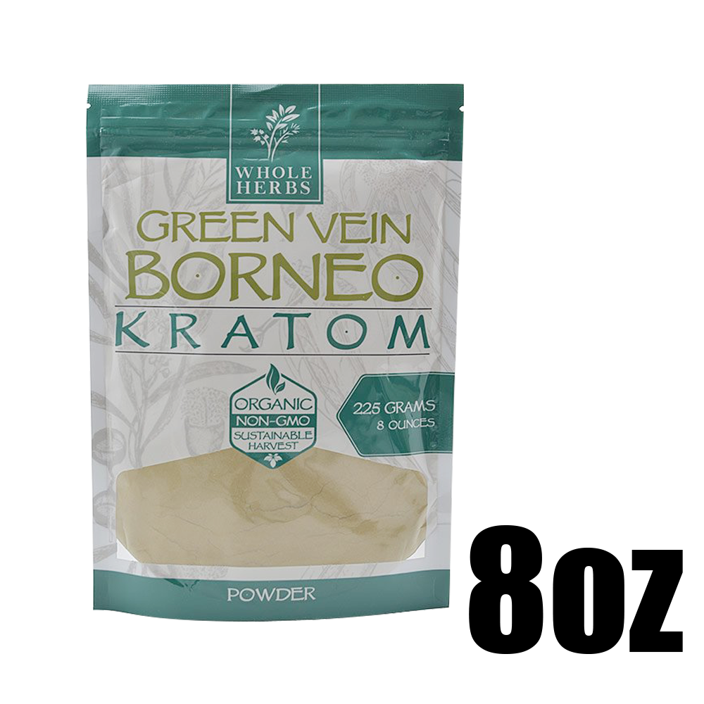 [Q-4055-04] WHOLE HERBS KRATOM POWDER 8OZ (Green Vein Borneo)