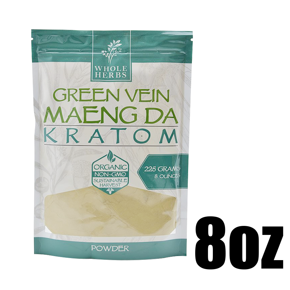 [Q-4055-02] WHOLE HERBS KRATOM POWDER 8OZ (Green Vein Maeng Da)