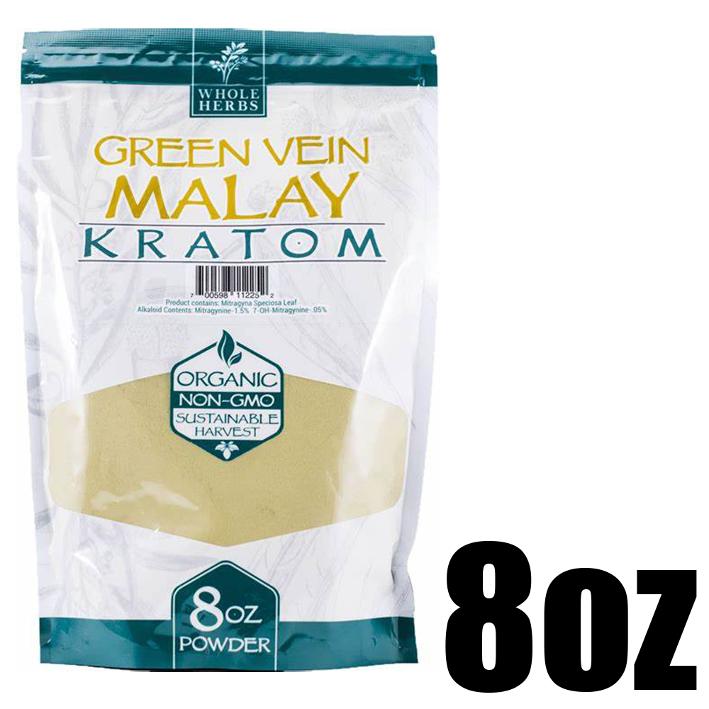 [Q-4055-03] WHOLE HERBS KRATOM POWDER 8OZ (Green Vein Malay)