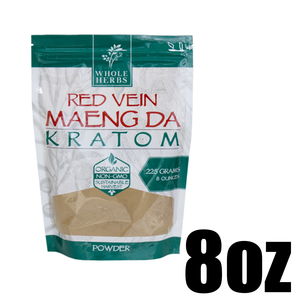 [Q-4055-06] WHOLE HERBS KRATOM POWDER 8OZ (Red Vein Maeng Da)