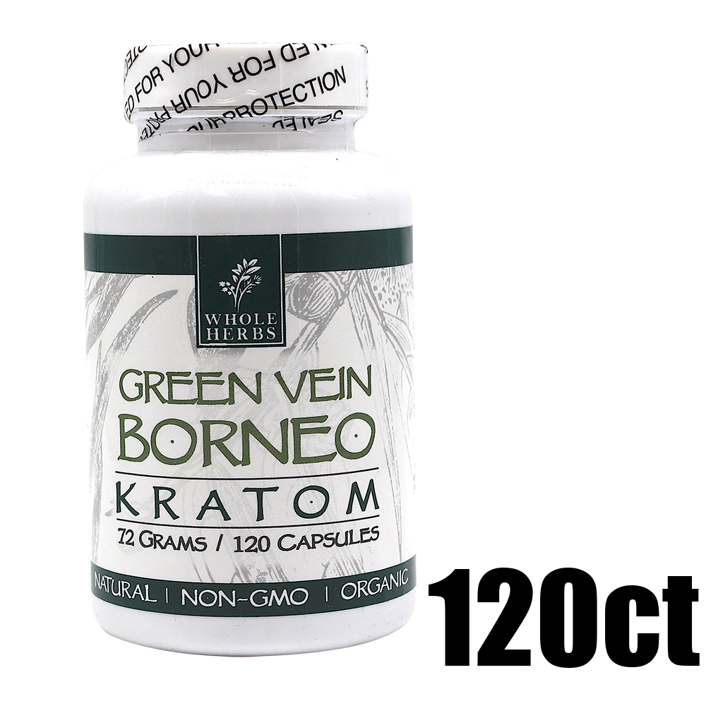 [Q-4049-03] WHOLE HERBS KRATOM 120CT (Green Vein Borneo)