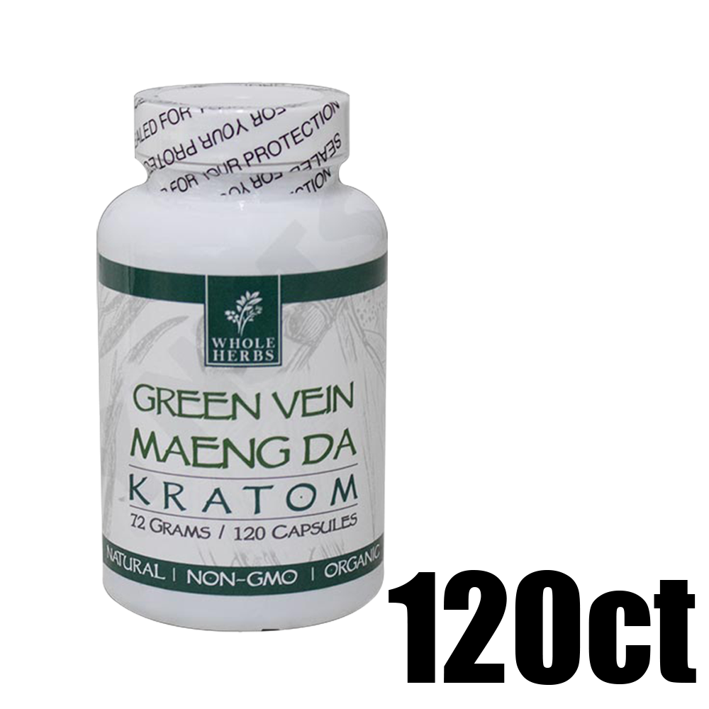 [Q-4049-06] WHOLE HERBS KRATOM 120CT (Green Vein Maeng Da)