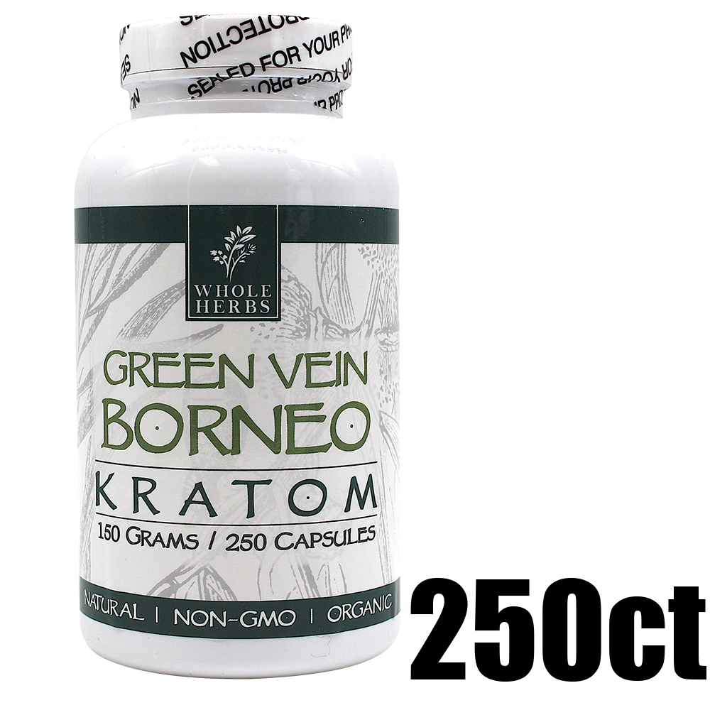 [Q-4050-02] WHOLE HERBS KRATOM 250CT (Green Vein Borneo)