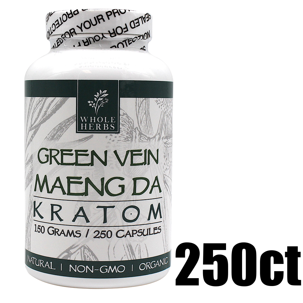 [Q-4050-05] WHOLE HERBS KRATOM 250CT (Green Vein Maeng Da)