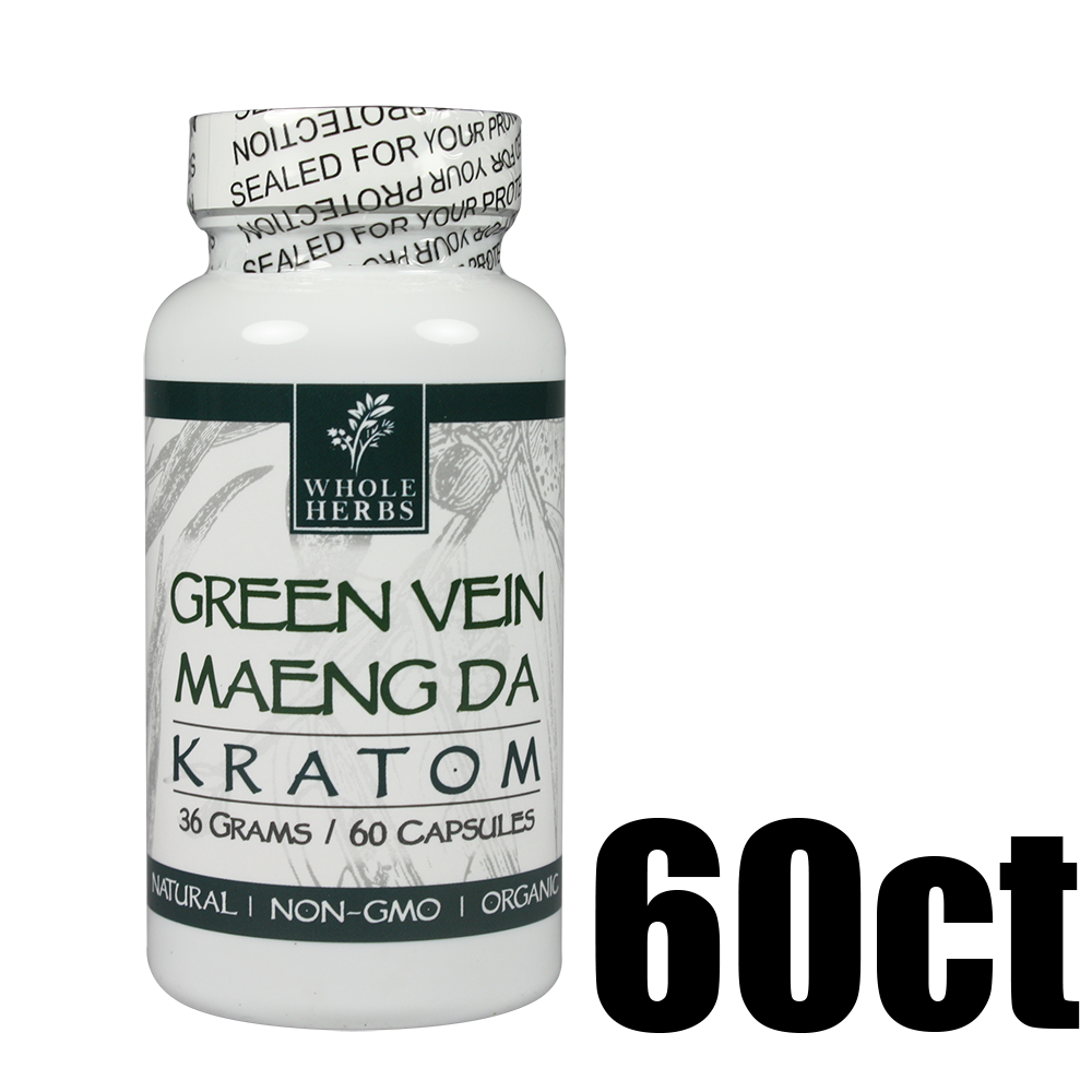 [Q-4052-07] WHOLE HERBS KRATOM 60CT (Green Vein Maeng Da)