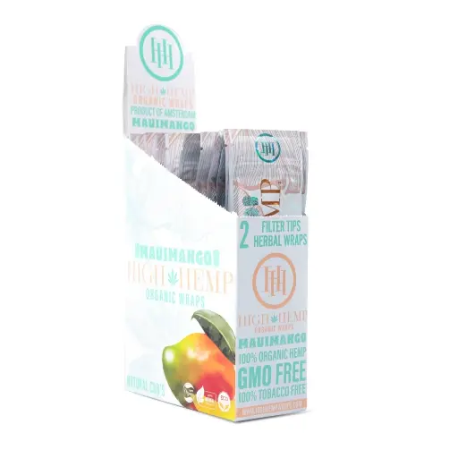 [Q-2546-01] HIGH HEMP ORGANIC WRAPS 25/2PK  (Maui Mango)