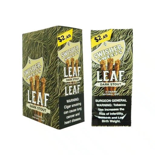 [Q-3648-02] SWISHER SWEET LEAF 3/2.49 10/3PK (DARK STOUT)