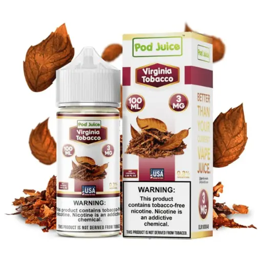 [Q-3097-02] POD JUICE TOBACCO 100ML (3MG, Virginia Tobacco)