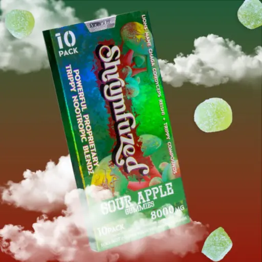 [Q-4352-04] SHRUMFUZED GUMMIES 8000MG  10PK  5 PER BOX (Sour Apple)