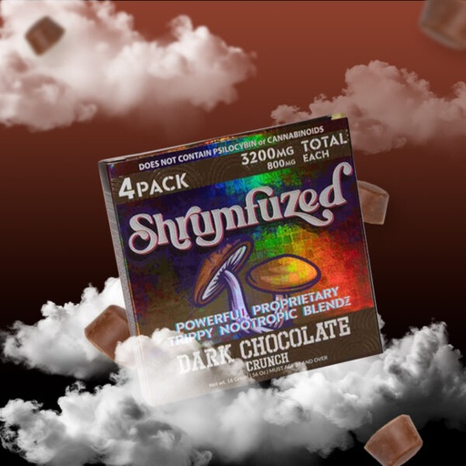 SHRUMFUZED 4PK CHOCOLATES 800MG EACH 10PER BOX (Dark Chocolate Crunch)