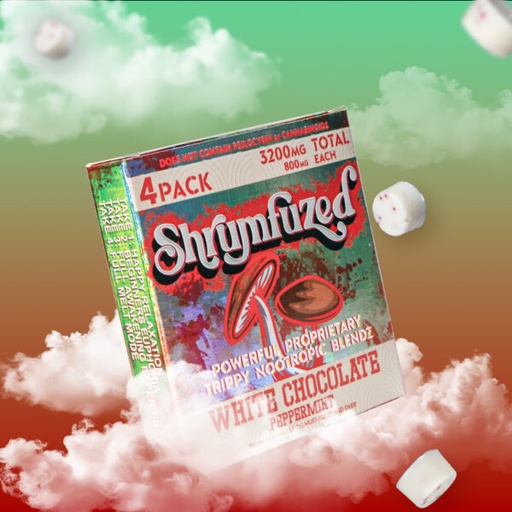 SHRUMFUZED 4PK CHOCOLATES 800MG EACH 10PER BOX (White Chocolate Peppermint)