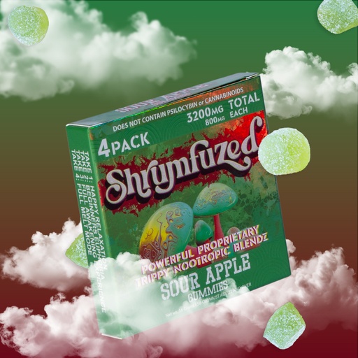 SHRUMFUZED 4PK GUMMIES 800MG EACH 10PER BOX  (Sour Apple)