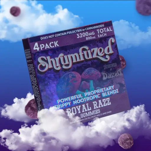 SHRUMFUZED 4PK GUMMIES 800MG EACH 10PER BOX  (Royal Razz)