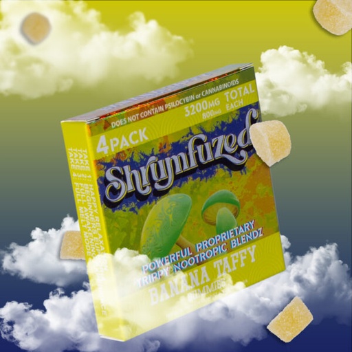 SHRUMFUZED 4PK GUMMIES 800MG EACH 10PER BOX  (Banana Taffy)