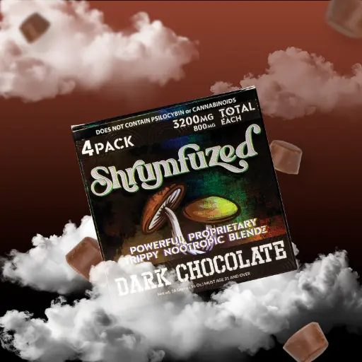 SHRUMFUZED 4PK CHOCOLATES 800MG EACH 10PER BOX (Dark Chocolate)