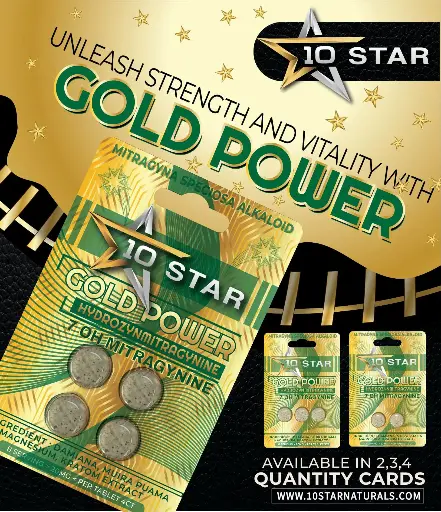 [Q-1000-02] 10 Star Tablet 20MG per Tablet 7- Hydroxy 12PK (Gold Power)