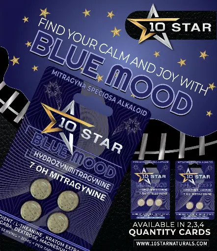 [Q-1000-04] 10 Star Tablet 20MG per Tablet 7- Hydroxy 12PK (Blue Mood)